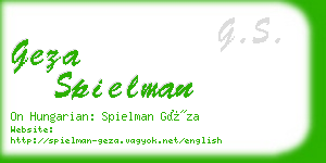 geza spielman business card